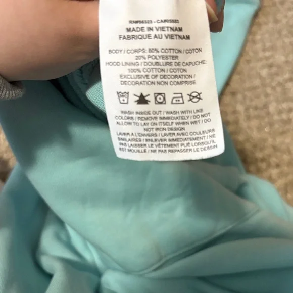 Nike Aqua Blue Hooded Crew Neck Sweater - Picture 3 of 4